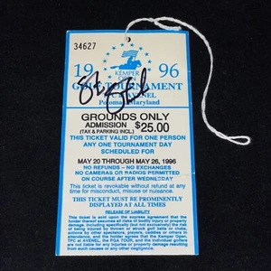 Steve Stricker Signed 1996 Kemper Open Golf Ticket JSA COA 1st PGA Tour Win - Picture 1 of 2