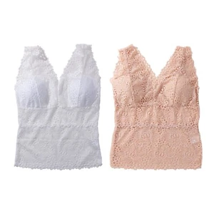 Sexy Women Sleeveless Lace Embroidery T-shirt Blouse Vest V Neck Slim Tee Tops - Picture 1 of 17