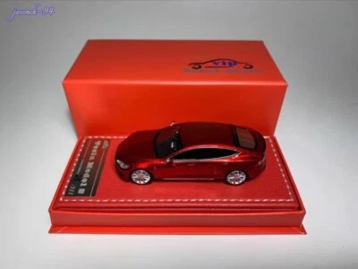 Tesla Model S Resin Car Model Car 1:64 Red - Image 1 of 4