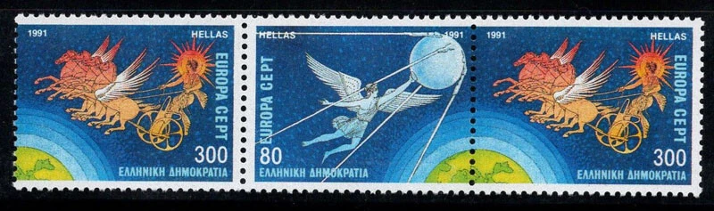 Greece 1991 Mi. 1777A-1778A MNH 100% Europa Cept, space, Sputnik - Image 1 of 1