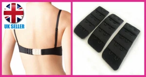 Bra Extenders - 3 PACK - 2 Hook (35mm) - BLACK - Bra Extension Strap - Picture 1 of 2