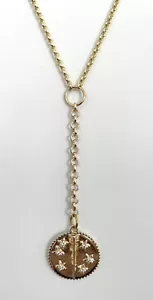 Collar Colgante Belcher Rolo Cadena Flor Pavé Estrella Lariat Medallón Dije - Imagen 1 de 2