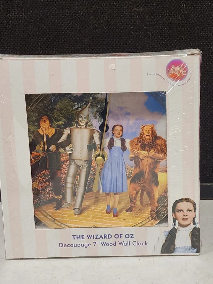 NOVO NA CAIXA RELÓGIO DE PAREDE VANDOR WIZARD OF OZ 7" DECOUPAGE MADEIRA - Imagem 1 de 3