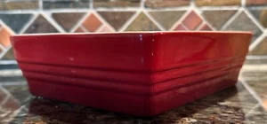 RARE Le Crueset Stackable Dish Red 17-21 Rectangular Stepped Tapered - Picture 1 of 6