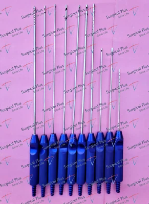 Liposuction Fixed Handle Cannulas Set of 10 Pcs Lipo Plastic Cosmetic Surgery - Image 1 of 4