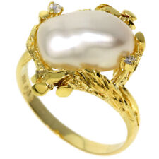 Pearl Pearl Diamond Ring K18 Yellow Gold  4.5g