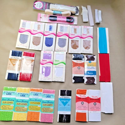22 nuevas cintas de sarga sesgadas de costura vintage Rick Rack encuadernación dobladillo elástico revestimiento y extras Foto 1 de 4