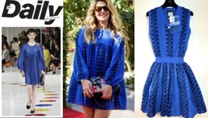 5K New Chanel 2016 Paris Seoul Blue Midi Petal Dress 36 38 40 4 6 8 Logo S M L - Picture 1 of 24