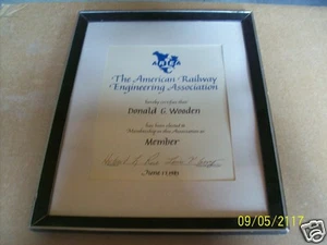  American Railway Engineering Association Membership Certificate 1983 - Picture 1 of 2