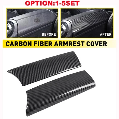 Cubierta reposabrazos consola fibra de carbono 1-5X para Mercedes Benz C W205 2015-2020 Foto 1 de 4