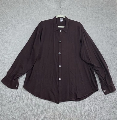 Винтажная женская рубашка CP SHADES на пуговицах коричневая размер M Coastal Boyfriend отличное состояние - Изображение 1 из 4