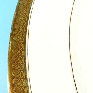 Plato de servir ovalado CF Haviland Schleiger 405 17" Limoges borde dorado lujo - Imagen 1 de 13