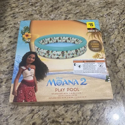 Disney Moana 2 Piscina Infantil 48 Pulgadas Inflable 3 Anillos Exterior Verano Piscina Nuevo Foto 1 de 4