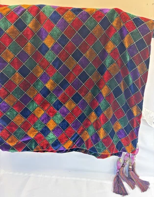 Pier 1 Imports Terciopelo Tiro - "Tono Joya Diamante" - Diseño Arlequín Foto 1 de 4