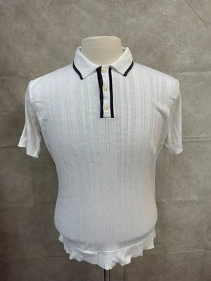 Camisa polo para hombre American Eagle Outfitters manga corta blanca talla S Foto 1 de 4