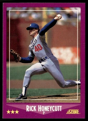 1988 Score Rick Honeycutt Oakland Athletics #87 - Image 1 of 2