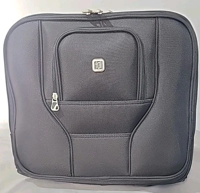 COMPLETO Negro Equipaje de Mano Portátil Híbrido Bolsillos con Ruedas Cremalleras Telescópico Foto 1 de 4