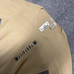 *Fleck* Neu mit Etikett LL Bean hellkhaki lässiger Freitag Pullover Damen Large 0VK37 - Bild 1 von 7