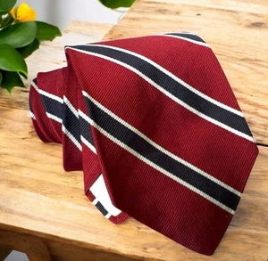 Vintage 70er Brooks Brothers Made in USA Repp gestreifte Seide Regiment Krawatte - Bild 1 von 16