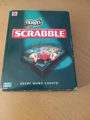 Travel Scrabble Board Game - Mattel - Hard Plastic Case - Complete - 2005 - Image 1 of 4
