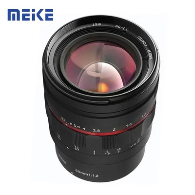 Lente principal de fotograma completo de gran apertura Meike 50 mm F1.2 para cámaras Canon con montaje RF Foto 1 de 4
