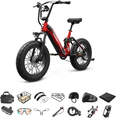 Толстая шина для электрического велосипеда PUCKIPUPPY 20 дюймов 48 В 20 Ач 960 Вт горный велосипед Ebike 80 миль - Изображение 1 из 4