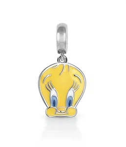 V90 S925 STERLINGSILBER TWEETY VOGEL HÄNGER CHARM - Bild 1 von 3