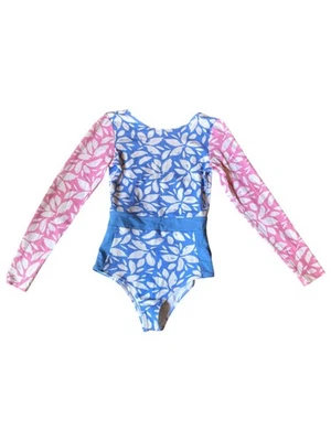 Body Glove Mujer Pétalos Blanco Rosa Perwinkle Floral L/S Paleta Traje de Baño S? Usado en excelente estado Foto 1 de 4