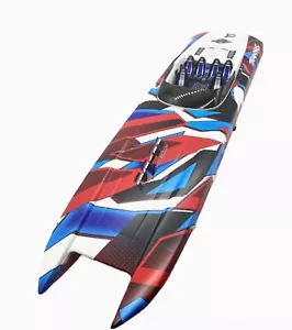 fits M41 Widebody Boat (57046-4) - HULL & Hatch RED/Blue Painted Traxxas - Picture 1 of 2