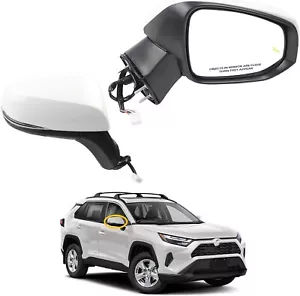 Espejo retrovisor lateral derecho para pasajero Toyota Rav4 2019-2024 tapa de hielo blanco (8 pines) - Imagen 1 de 3