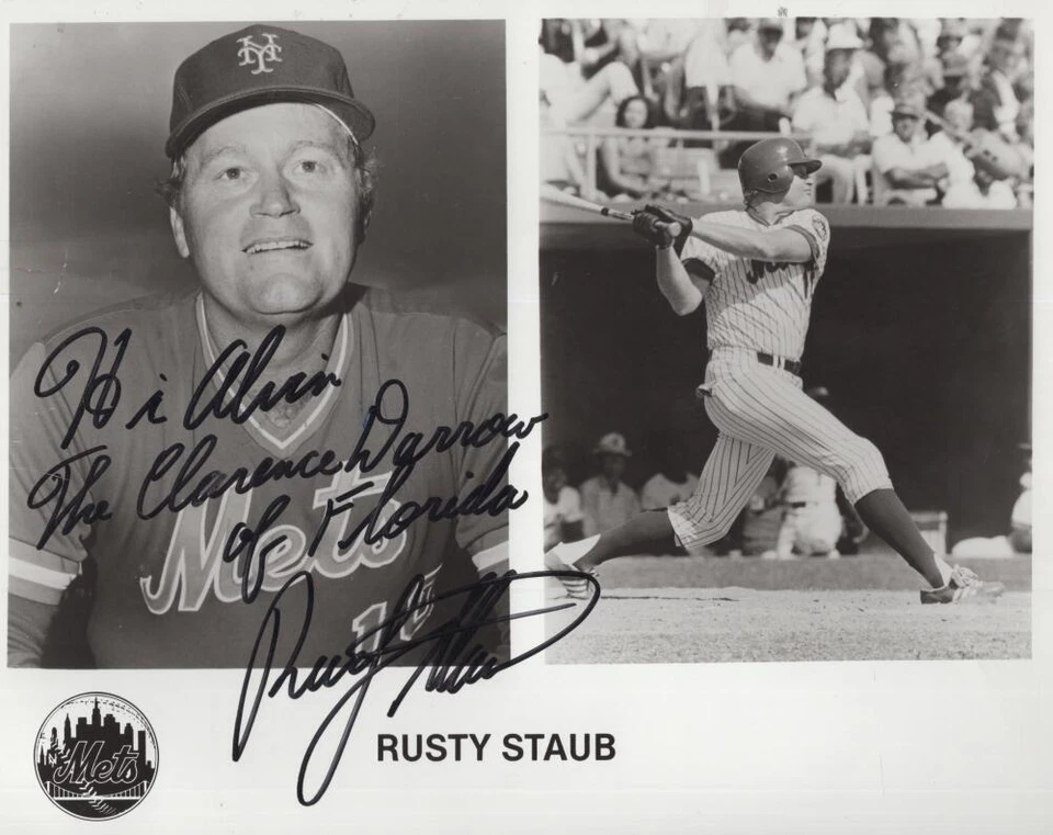 RUSTY STAUB METS PERSONALIZED SIGNED AUTOGRAPHED 8X10 PHOTO W/ COA - Image 1 of 1