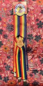 Liar's Brand Vintage Suspenders 🌈 Rainbow 🌈 1992 New - Picture 1 of 10