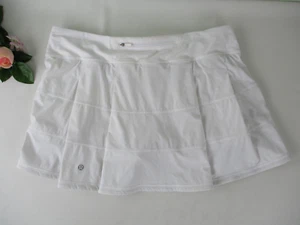 Lululemon White Pace Rival Skirt sz. 12 Preppy Golf Skort, Zip Pocket - Picture 1 of 9