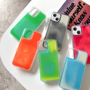 For iPhone 16 15 14 13 12 Pro Max 11 8 Luminous Liquid Quicksand Soft Case Cover - Photo 1 sur 12