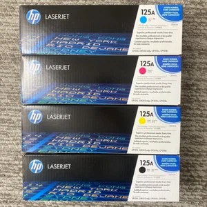 HP 125A 4 Color Toner Cartridge Set ( (BLACK, CYAN, YELLOW MAGENTA) - Picture 1 of 6