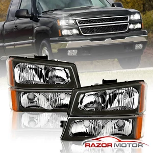 Faros luces + parachoques de señal negro para Chevy Silverado 1500 2500 3500 03-06 - Imagen 1 de 8