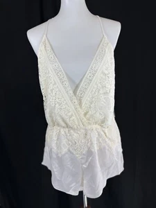 Flora Nikrooz Lingerie Genevive Romper Antique White NEW Honeymoon Sleepwear  - Picture 1 of 6