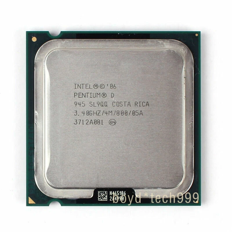 INTEL Pentium D 945 PROCESSOR 3.4GHZ/4M/800 （SL9QQ）LGA 775 PD 945 CPU - Image 1 of 1
