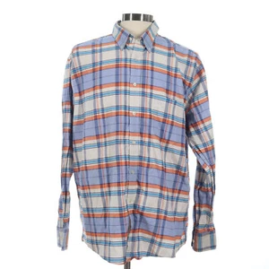 Chaps Men's Blue Classic Fit Plaid Button Down Shirt - Size 18 18.5 - 36 37 XXL - Picture 1 of 7