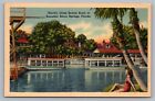 c1940 Silver Springs FL verre électrique fond bateaux femme beauté carte postale vintage E7