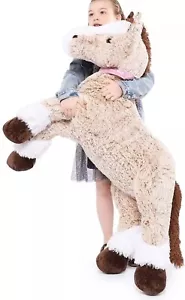 4Ft Giant Horse Stuffed Animal, Large Pony Brown Plush Horse Toy, 47 Inches - Picture 1 of 5