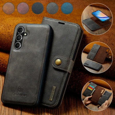 Removable Leather Wallet Case Card Flip Cover for Samsung Galaxy A15/A35/A55 - Image 1 of 4