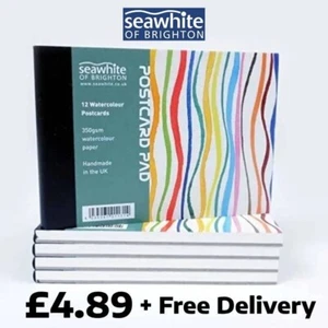 Seawhite A6 Watercolour Postcard Pad 350gsm Heavyweight wet and dry media - Picture 1 of 3