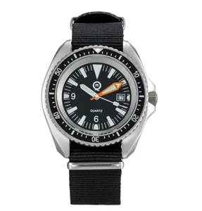 Royal Navy / SBS Military Divers Watch Black steel finish (orange hand version) - Picture 1 of 1