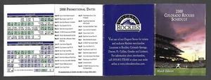 2000 COLORADO ROCKIES March Edition Regular Season POCKET SCHEDULE VG-EX - Picture 1 of 1
