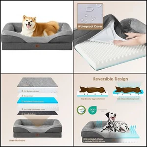 Cama de espuma viscoelástica gran tamaño ortopédico 36 x 27 x 7 sofá para perros - Imagen 1 de 2