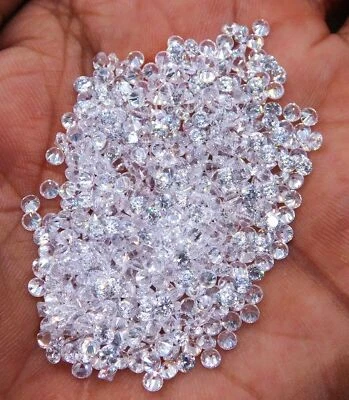 Lab Created White C.Z. Round Cut Lot Loose Gemstone 3 MM For Jewelry C-4097 - Image 1 of 4