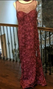 Ignite Evenings By Carol Stunning Long Dress Wine Size 16 - Picture 1 of 5