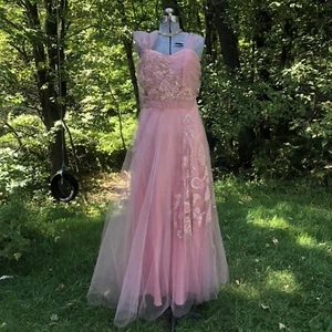 Vintage 1940’s Sequin Pearls Lace Cocktail Gown Dress 36-28-48 Stunning unworn - Picture 1 of 19