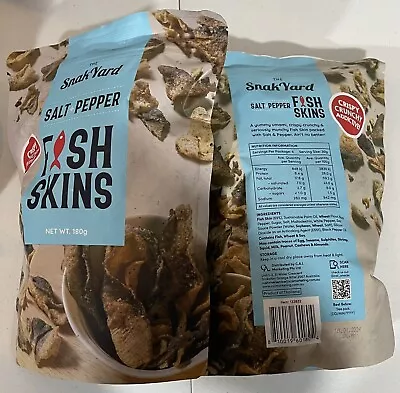 2 X Snak Yard Salt Pepper Fish Skin Snack Crisp Chip 180g • 29.95$